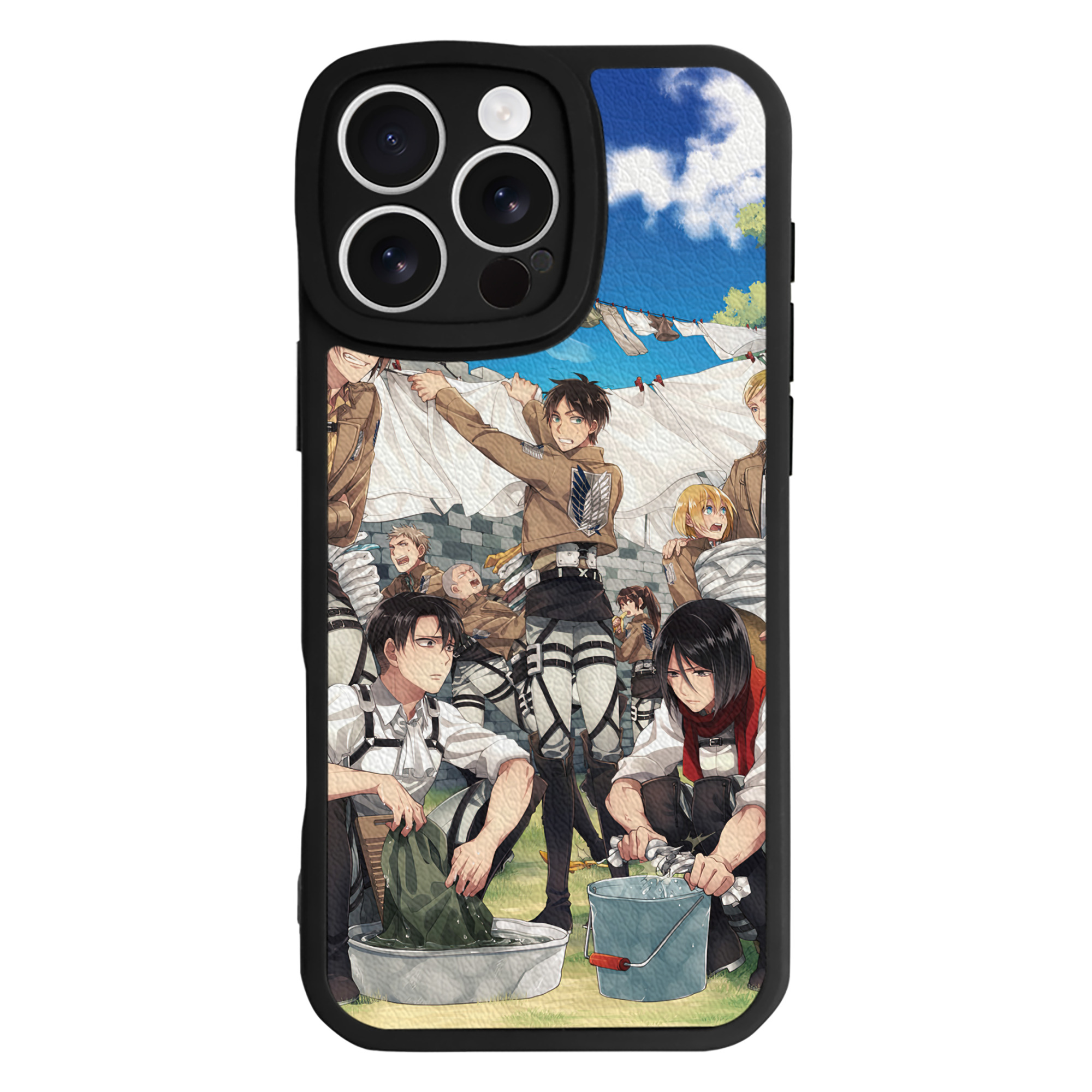 （画像用） 進撃の巨人 Attack on Titan 【iPhone 16シリーズ対応】シリコンスマホケース（レザー調） 材質：シリコン